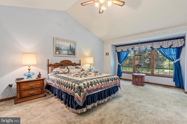 12810 Kending Ln, Clear Spring, MD 21722 - bedroom featuring lofted ceiling, carpet flooring, and ceiling fan