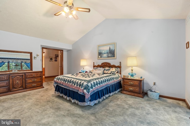 12810 Kending Ln, Clear Spring, MD 21722 - bedroom with carpet floors, vaulted ceiling, and ceiling fan