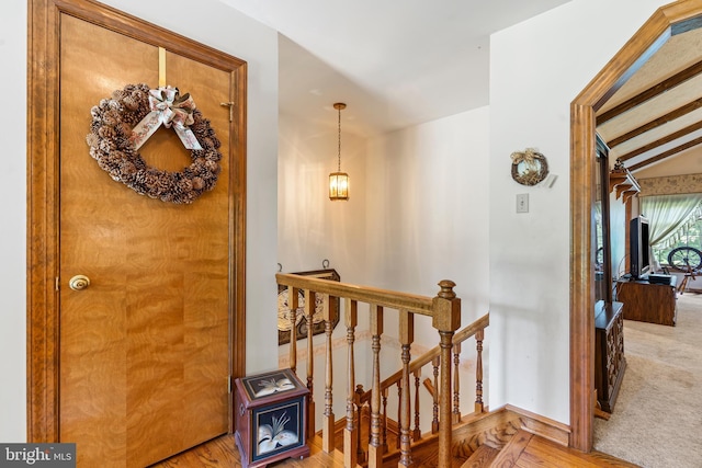 12810 Kending Ln, Clear Spring, MD 21722 - hallway featuring an upstairs landing and wood finished floors
