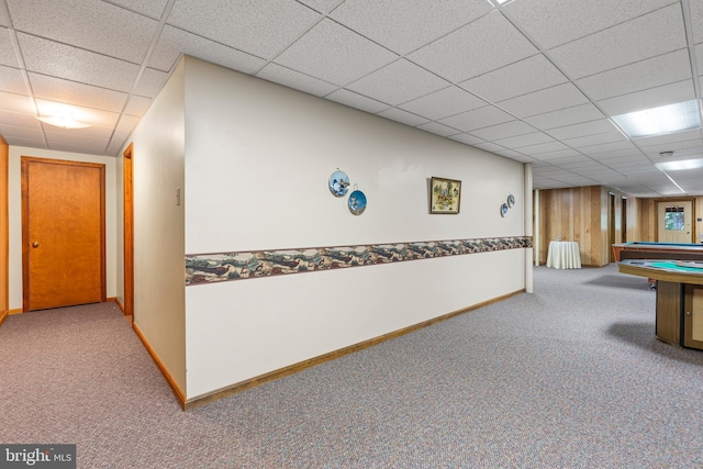 12810 Kending Ln, Clear Spring, MD 21722 - recreation room featuring carpet flooring, a paneled ceiling, and billiards