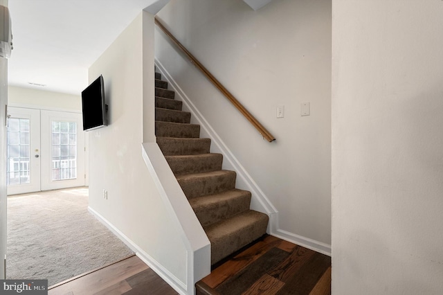 208 Kimberly Way, Winchester, VA 22601 - stairway featuring wood finished floors and french doors