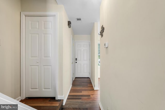 208 Kimberly Way, Winchester, VA 22601 - hall featuring dark wood finished floors and baseboards