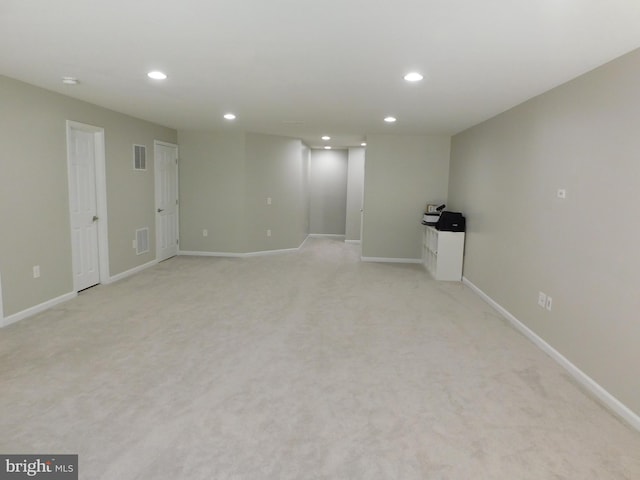 7436 Pensacola Pl, Gainesville, VA 20155 - finished below grade area with recessed lighting and light colored carpet