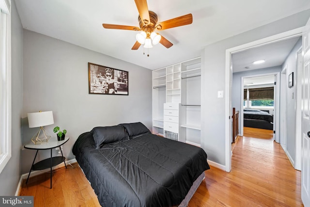 9946 Canvasback Way, Damascus, MD 20872 - bedroom featuring light wood-style floors and a ceiling fan