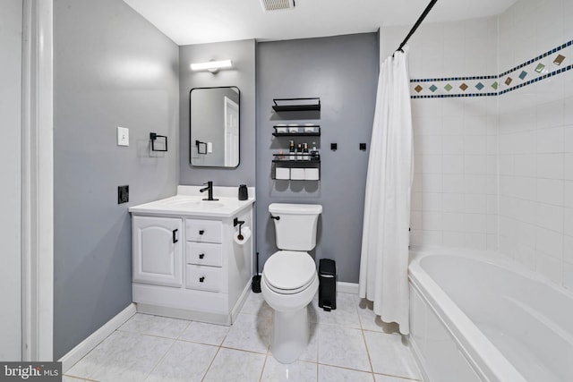 9946 Canvasback Way, Damascus, MD 20872 - full bathroom with vanity, tile patterned floors, and shower / bathtub combination with curtain