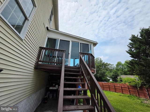6529 Huntshire Dr, Elkridge, MD 21075 - doorway to property featuring a wooden deck