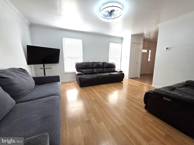 6529 Huntshire Dr, Elkridge, MD 21075 - living room with crown molding and light wood-type flooring