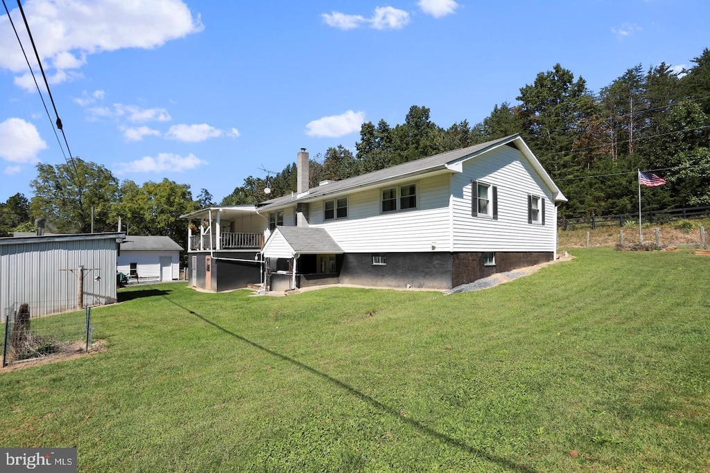 82 Broad Run Rd, Bentonville, VA 22610 - rear view of house with a chimney