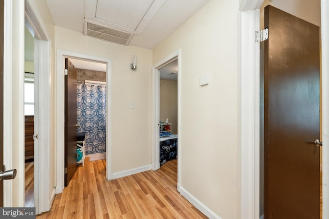 104 N Beech Ave, Highland Springs, VA 23075 - hall featuring attic access and light wood-style flooring