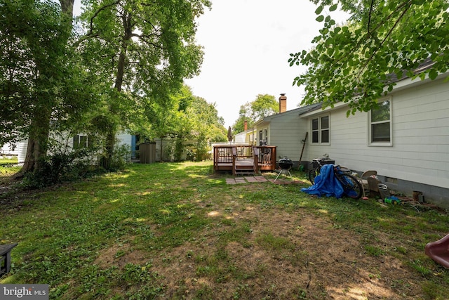 104 N Beech Ave, Highland Springs, VA 23075 - view of yard with a deck