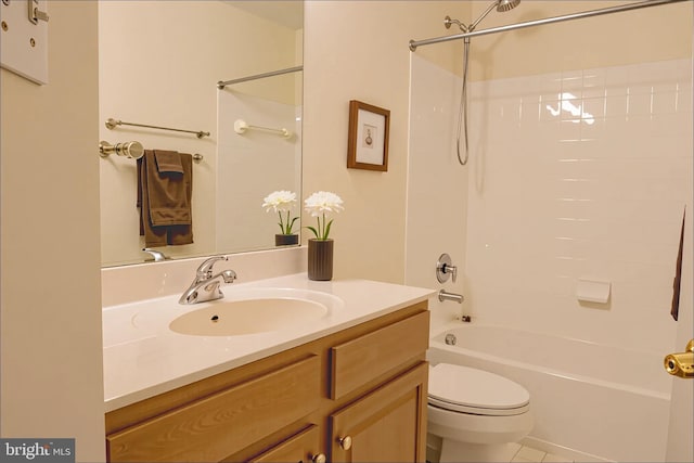 114 Herndon Mill Cir, Herndon, VA 20170 - bathroom featuring bathing tub / shower combination, vanity, and tile patterned flooring