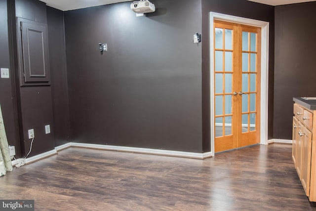 114 Herndon Mill Cir, Herndon, VA 20170 - unfurnished dining area with french doors and dark wood-style floors