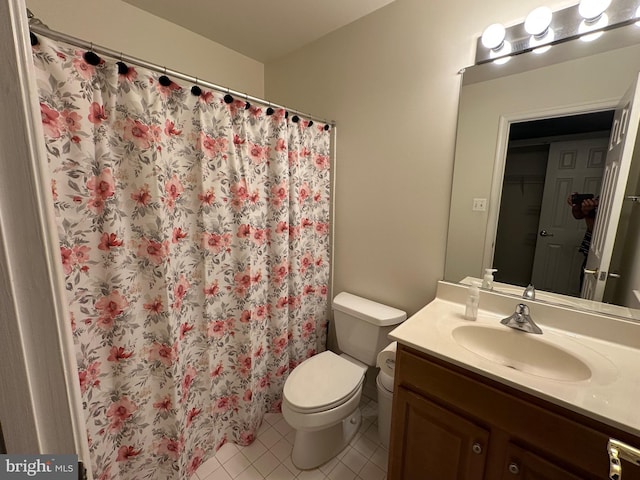114 Herndon Mill Cir, Herndon, VA 20170 - bathroom featuring tile patterned floors, vanity, and a shower with shower curtain