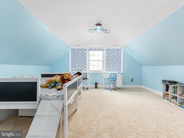 13222 Parson Ln, Fairfax, VA 22033 - carpeted bedroom featuring vaulted ceiling and baseboards