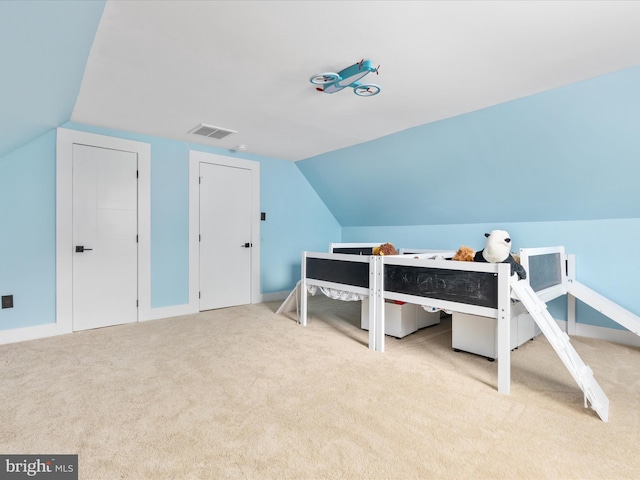 13222 Parson Ln, Fairfax, VA 22033 - carpeted bedroom with vaulted ceiling and baseboards