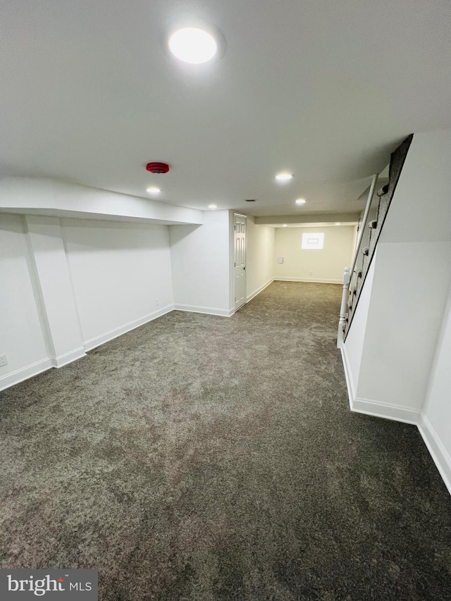 6610 N Smedley St, Philadelphia, PA 19126 - below grade area with dark colored carpet and recessed lighting