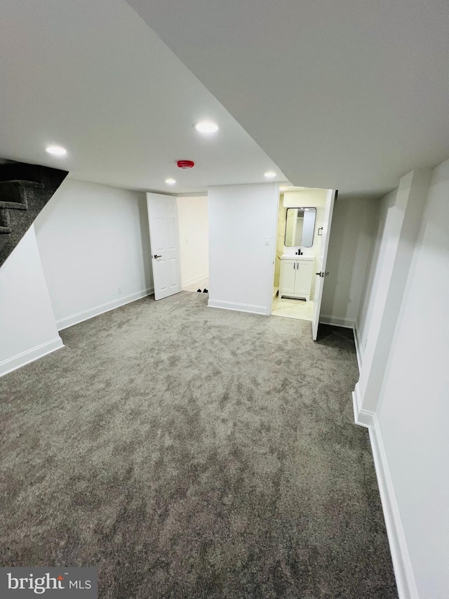 6610 N Smedley St, Philadelphia, PA 19126 - finished below grade area with carpet and recessed lighting