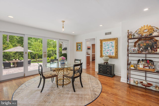 4704 Sweetbriar Cir, Emmaus, PA 18049 - dining area featuring wood finished floors, recessed lighting, and french doors