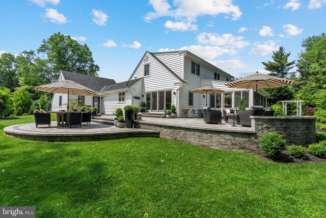 4704 Sweetbriar Cir, Emmaus, PA 18049 - rear view of house featuring a patio area, a lawn, and an outdoor hangout area