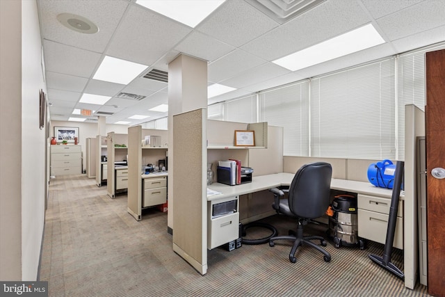 119 S Easton Rd, Glenside, PA 19038 - home office featuring light carpet and a drop ceiling
