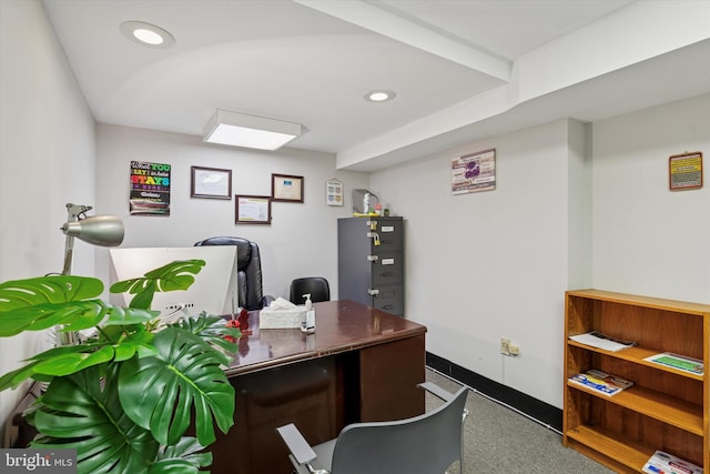 119 S Easton Rd, Glenside, PA 19038 - carpeted home office featuring recessed lighting and baseboards