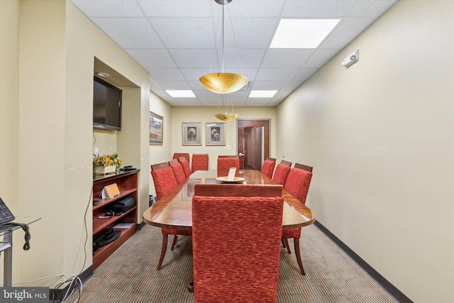 119 S Easton Rd, Glenside, PA 19038 - dining area featuring carpet flooring and a paneled ceiling