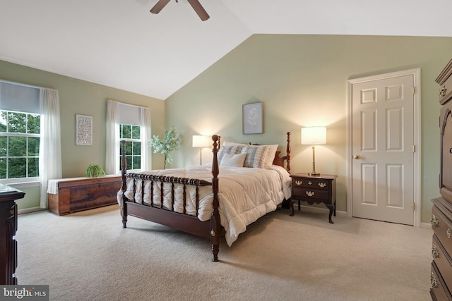1817 Old Farm Ln, Lancaster, PA 17602 - carpeted bedroom featuring lofted ceiling and ceiling fan