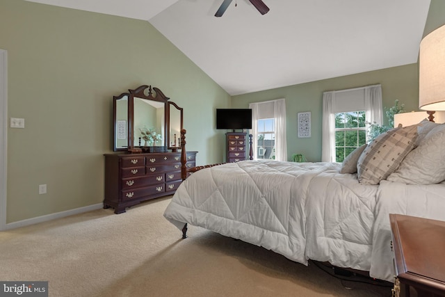 1817 Old Farm Ln, Lancaster, PA 17602 - bedroom featuring lofted ceiling, carpet, and a ceiling fan