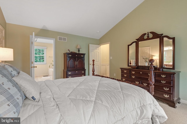 1817 Old Farm Ln, Lancaster, PA 17602 - bedroom with vaulted ceiling, carpet floors, and ensuite bath