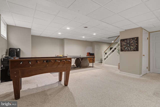 1817 Old Farm Ln, Lancaster, PA 17602 - game room featuring carpet floors, recessed lighting, and a drop ceiling