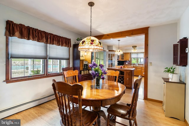848 Rapp Rd, Howard, PA 16841 - dining space with baseboard heating, plenty of natural light, and light wood finished floors