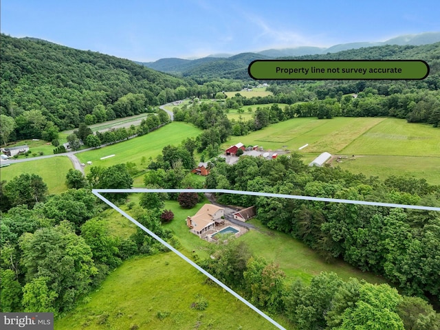 848 Rapp Rd, Howard, PA 16841 - aerial view of property and surrounding area featuring property parcel outlined and a forest