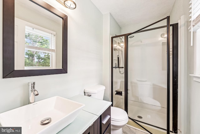 12 Bantry Ct, Waldorf, MD 20602 - bathroom with a stall shower, vanity, and a textured ceiling