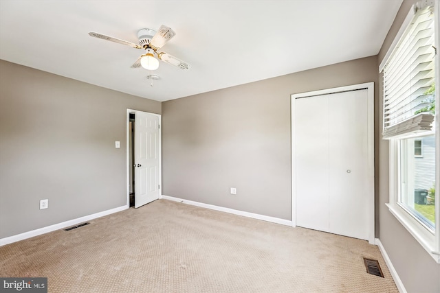 12 Bantry Ct, Waldorf, MD 20602 - unfurnished bedroom with light carpet, a closet, and ceiling fan