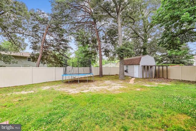 12 Bantry Ct, Waldorf, MD 20602 - fenced backyard featuring a trampoline and a storage unit