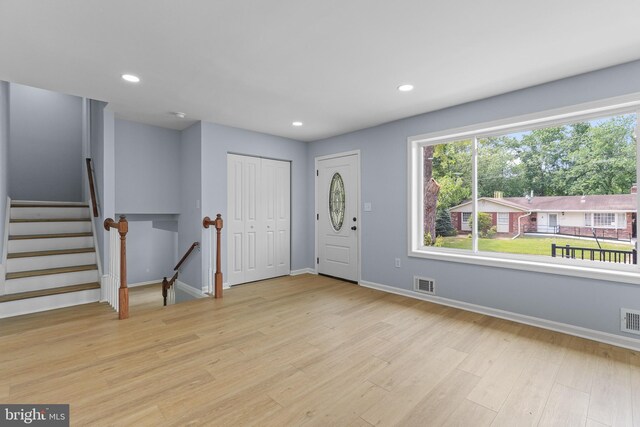 7306 Gavin St, Hyattsville, MD 20784 - foyer featuring light wood-style flooring and recessed lighting