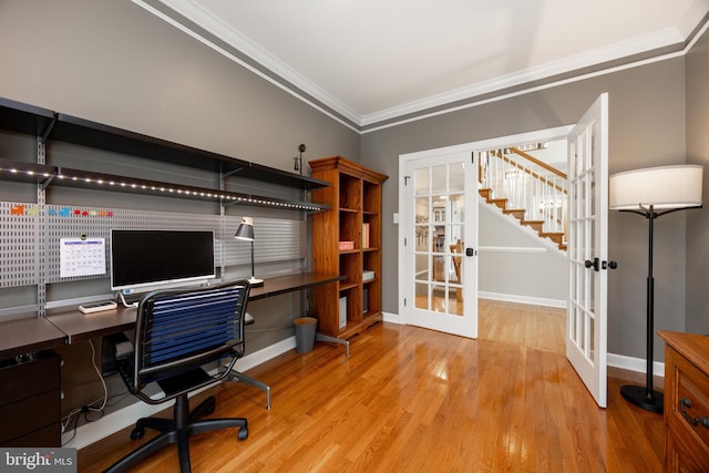1568 Tattersall, West Chester, PA 19380 - home office with french doors, ornamental molding, and wood finished floors