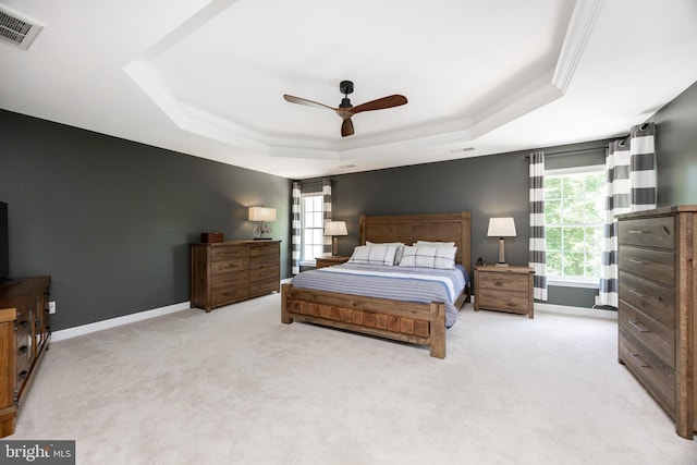 1568 Tattersall, West Chester, PA 19380 - carpeted bedroom with a tray ceiling, ceiling fan, and ornamental molding