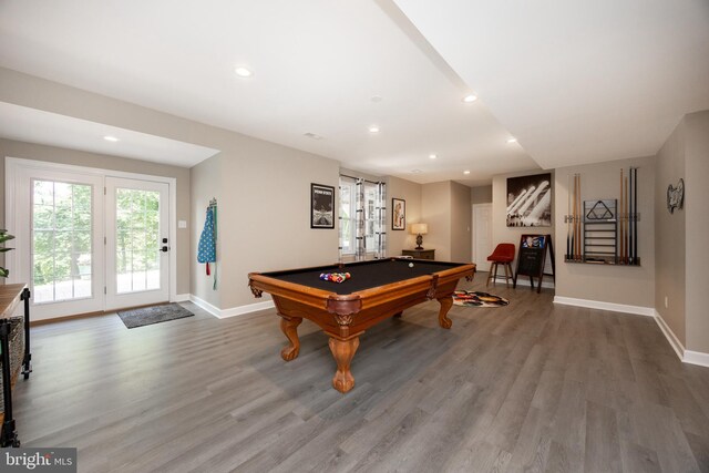 1568 Tattersall, West Chester, PA 19380 - rec room with wood finished floors, recessed lighting, and billiards