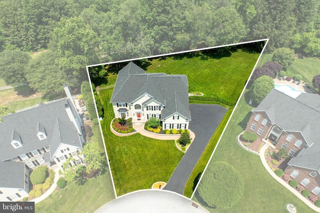 1568 Tattersall, West Chester, PA 19380 - aerial perspective of suburban area with property boundaries highlighted