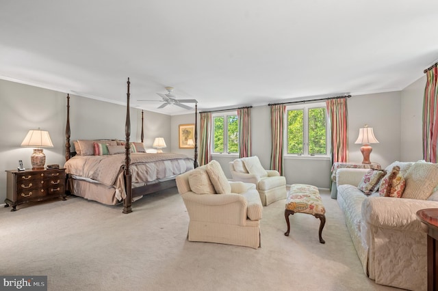 130 Hunt Valley Cir, Berwyn, PA 19312 - carpeted bedroom with crown molding and a ceiling fan