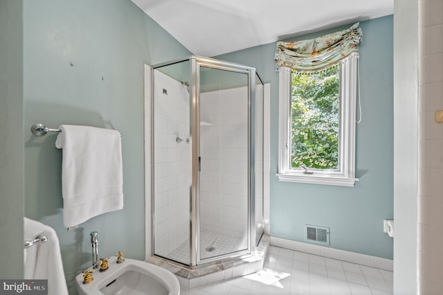 130 Hunt Valley Cir, Berwyn, PA 19312 - full bathroom featuring a stall shower, a bidet, and tile patterned flooring