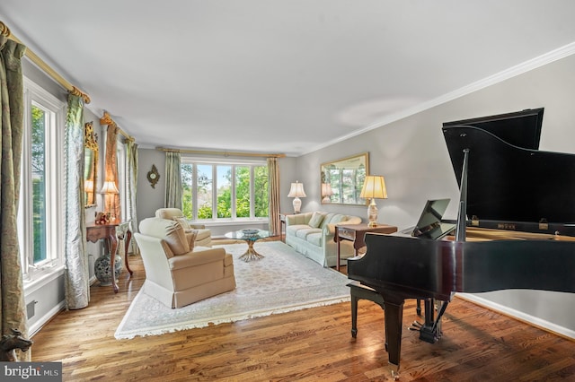 130 Hunt Valley Cir, Berwyn, PA 19312 - living area featuring crown molding and wood finished floors