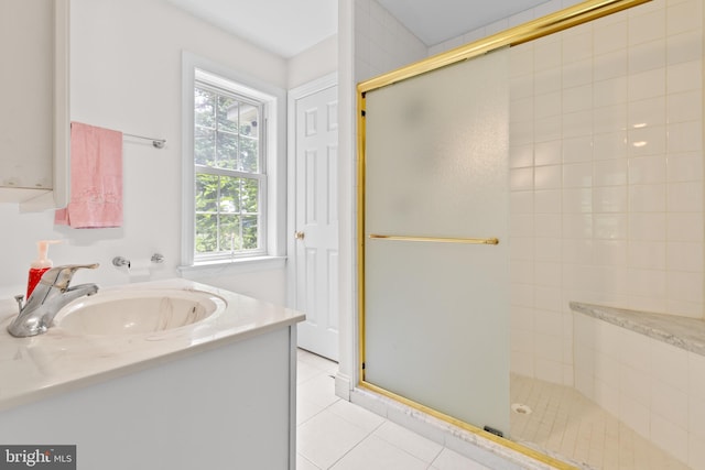 501 Bald Eagle Ct, Lancaster, PA 17601 - full bathroom with a shower stall, tile patterned flooring, and vanity