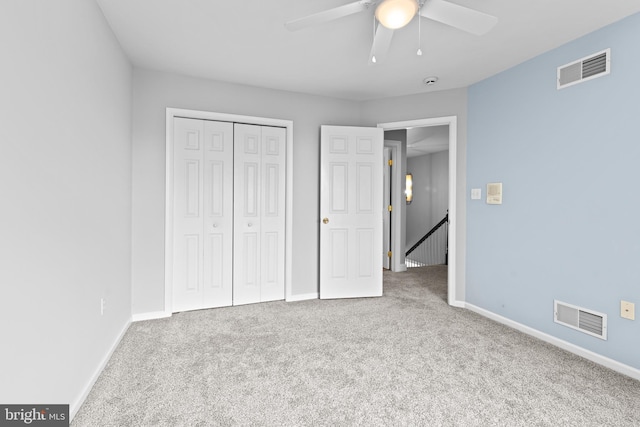 501 Bald Eagle Ct, Lancaster, PA 17601 - unfurnished bedroom with carpet floors, a closet, and ceiling fan