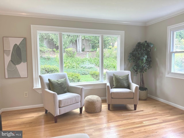 1517 Tuba Ct, Vienna, VA 22182 - sitting room with light wood-style floors and ornamental molding