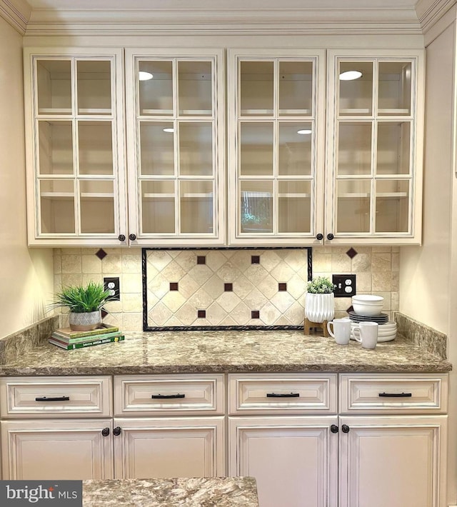 1517 Tuba Ct, Vienna, VA 22182 - bar featuring backsplash and ornamental molding