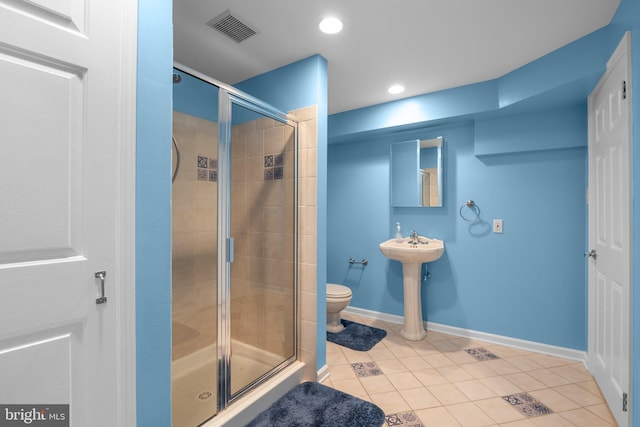 24 Rosette Ln, Richboro, PA 18954 - full bath with a stall shower, tile patterned floors, and recessed lighting