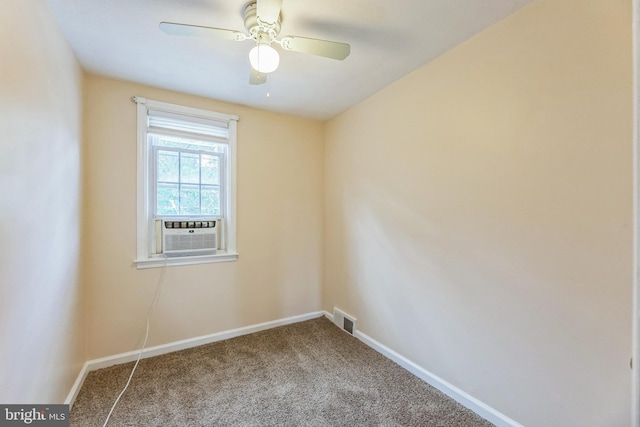 2864 Cushing Rd, Camden, NJ 08104 - spare room featuring cooling unit, carpet flooring, and ceiling fan
