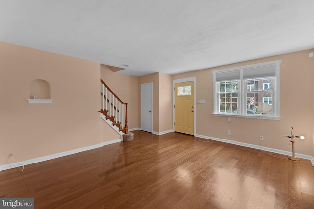 2864 Cushing Rd, Camden, NJ 08104 - foyer entrance with wood finished floors and stairs